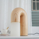 Contemporary Arch Wood LED Table Lamp Minimalist U Shaped Desk Light for Home and Office