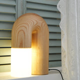 Contemporary Arch Wood LED Table Lamp Minimalist U Shaped Desk Light for Home and Office