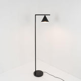 Minimalist Torchiere Floor Lamp with Rotating Cone Shade and Solid Marble Base