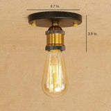 5 Inch Retro Mini Flush Mount Ceiling Light Rustic Industrial Metal LED Fixture for Hallway