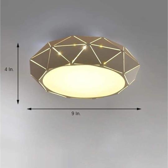 Modern Geometric Drum Shaped LED Flush Mount Ceiling Light for Living Room and Bedroom