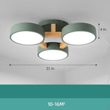 Modern 3 Circle LED Flush Mount Ceiling Light Nordic Metal and PVC Circular Fixture