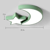 Modern Star and Moon LED Flush Mount Ceiling Light for Kids Bedroom and Nursery Dimmable Metal Fixture
