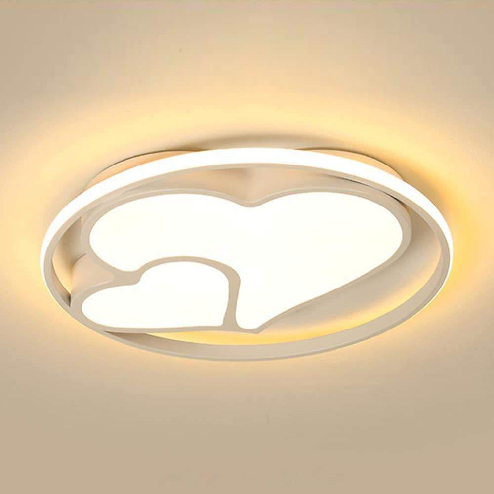 Modern Heart Circle Dimmable LED Flush Mount Ceiling Light with Remote Control