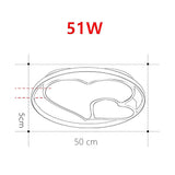 Modern Heart Circle Dimmable LED Flush Mount Ceiling Light with Remote Control