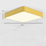 Minimalist Square LED Flush Mount Ceiling Light Modern PVC Metal Fixture for Bedrooms