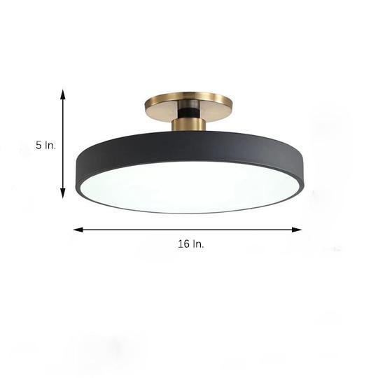 Modern 16 Inch Round LED Flush Mount Ceiling Light Circular Metal Fixture for Home Lighting