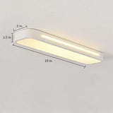 Modern 19 Inch Long Oval LED Flush Mount Ceiling Light Minimalist Rectangular Metal Fixture for Home
