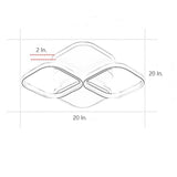 Modern Geometric Overlapping Squares LED Flush Mount Ceiling Light Cluster Fixture