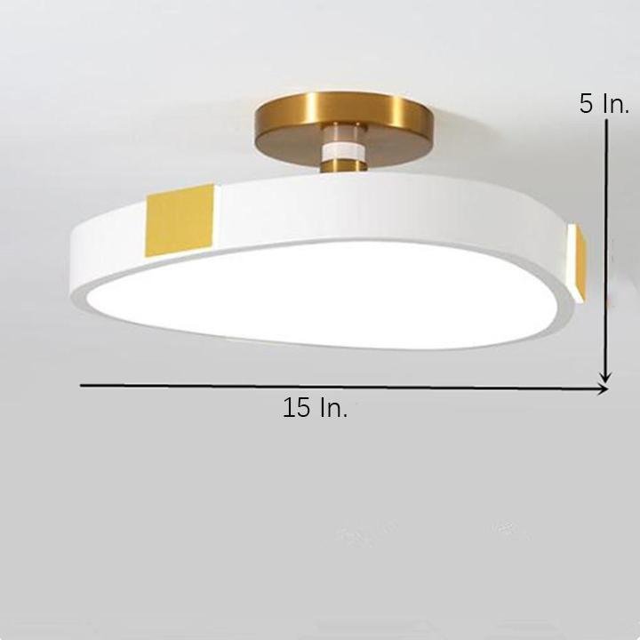 Modern Geometric LED Flush Mount Ceiling Light Abstract Metal Bedroom Lamp