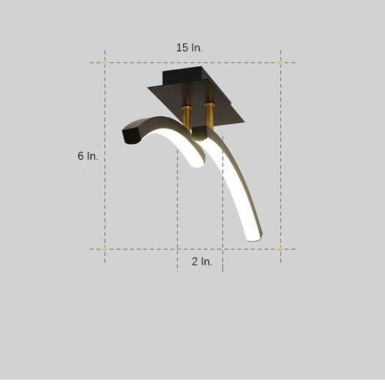 Modern Arc Shaped Dimmable LED Ceiling Light Geometric Flush Mount Lighting for Living Room