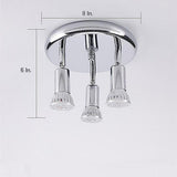Modern Industrial 3 Light Metal Flush Mount Ceiling Fixture Black LED Geometric Lighting for Bedrooms