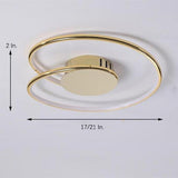 Modern Double Circular LED Flush Mount Ceiling Light for Bedroom and Kitchen