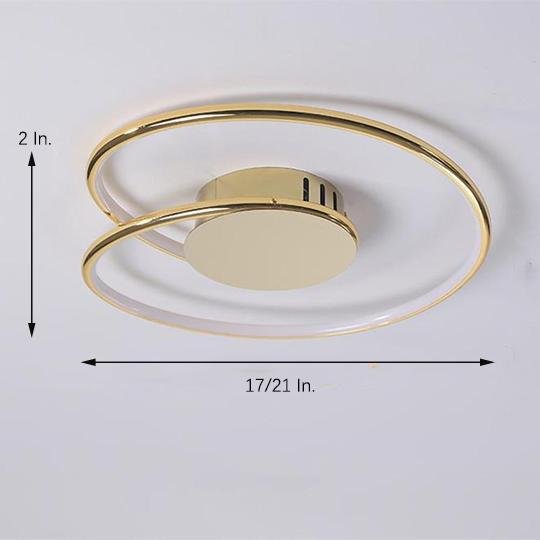 Modern Double Circular LED Flush Mount Ceiling Light for Bedroom and Kitchen