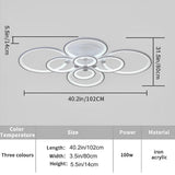 Modern Geometric Overlapping Ring LED Semi Flush Mount Ceiling Light for Living Room