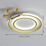 Modern Geometric Crown Circle LED Flush Mount Ceiling Light for Living Room Bedroom