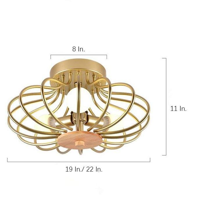 Modern Geometric Metal Globe Flush Mount Ceiling Light for Bedrooms and Living Areas