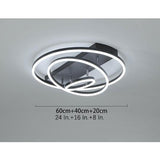 Modern 3 Ring Acrylic LED Flush Mount Ceiling Light Fixture for Living Room Bedroom