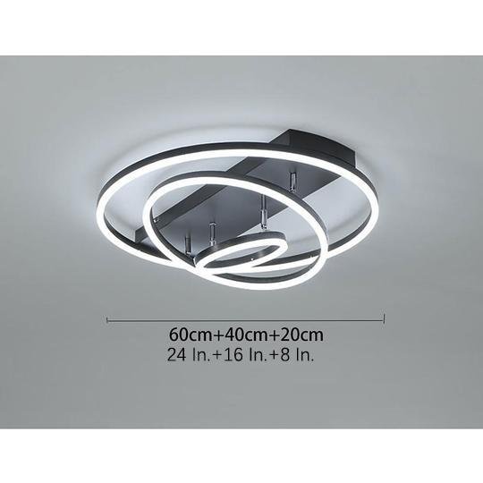 Modern 3 Ring Acrylic LED Flush Mount Ceiling Light Fixture for Living Room Bedroom