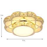 Modern Flower Crystal LED Flush Mount Ceiling Light for Entryway and Hallway Decor