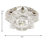 Modern Flower Design LED Flush Mount Ceiling Light with Electroplated Glass and RGB Multi Color Lighting