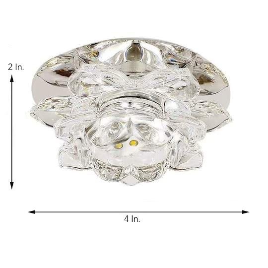 Modern Flower Design LED Flush Mount Ceiling Light with Electroplated Glass and RGB Multi Color Lighting