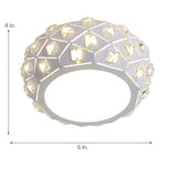 Modern Metal Crystal LED Flush Mount Ceiling Light for Hallway and Entryway Decor