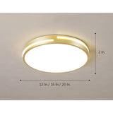 Modern Gold Dimmable LED Round Flush Mount Ceiling Light for Bedroom and Hallway