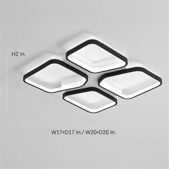 Modern Geometric LED Flush Mount Ceiling Light with Silica Gel and Aluminum Shades