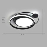 Modern Dimmable Double Circle Geometric LED Flush Mount Ceiling Light for Bedroom Living Room