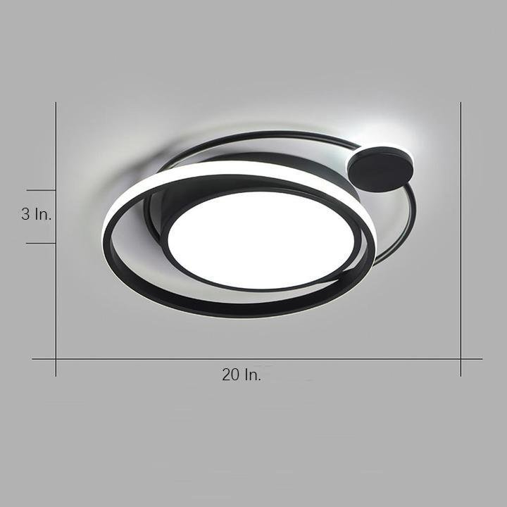 Modern Dimmable Double Circle Geometric LED Flush Mount Ceiling Light for Bedroom Living Room