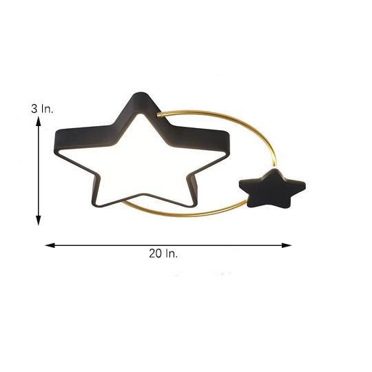 Modern 2 Star Shapes LED Flush Mount Ceiling Light Dimmable Nursery Lighting for Kids Bedroom