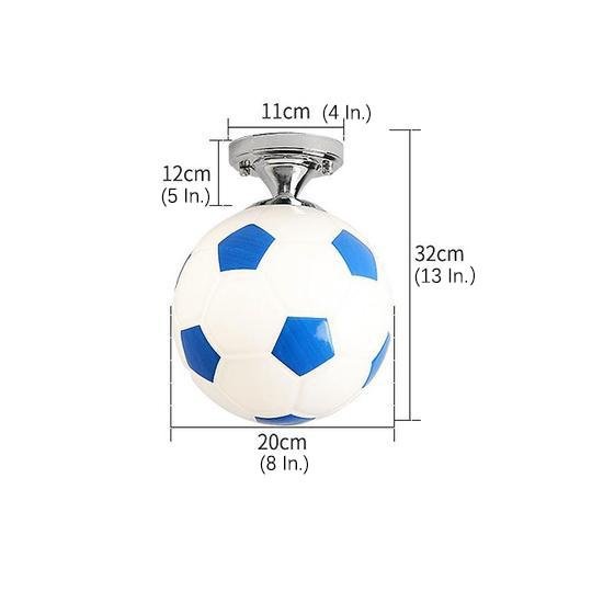 Modern Sports Football Globe Ceiling Light Flush Mount Soccer Lamp for Kids Bedroom