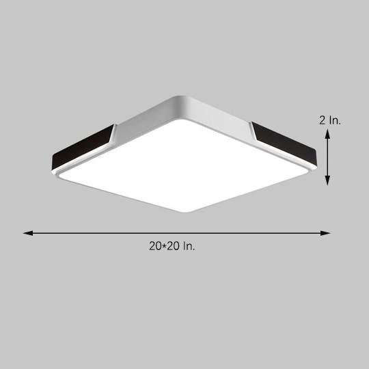 Dimmable Circular Modern LED Flush Mount Ceiling Light 20 Inch Nordic Metal 36W Fixture for Living Room Bedroom