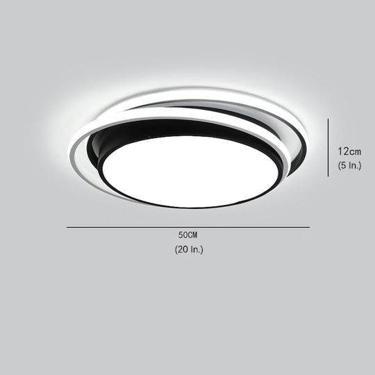 Dimmable Modern Circular LED Flush Mount Ceiling Light Nordic Metal Fixture for Bedrooms and Offices