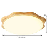 Modern Wave Design Minimalist LED Flush Mount Ceiling Light Nordic Wood Fixture