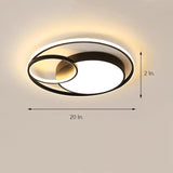 Modern Dimmable LED Flush Mount Ceiling Light with Geometric Overlapping Circles for Bedroom and Living Room