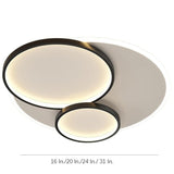 Modern Three Ring Geometric LED Ceiling Light Metal Flush Mount Fixture for Bedroom and Living Room