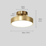 Modern Gold Circular LED Flush Mount Ceiling Light Adjustable Nordic Indoor Lighting