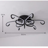 Modern Geometric Octopus LED Flush Mount Ceiling Light Fixture for Living Room and Bedroom