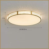 Modern Nordic Copper LED Flush Mount Ceiling Light with Geometric Acrylic Shade