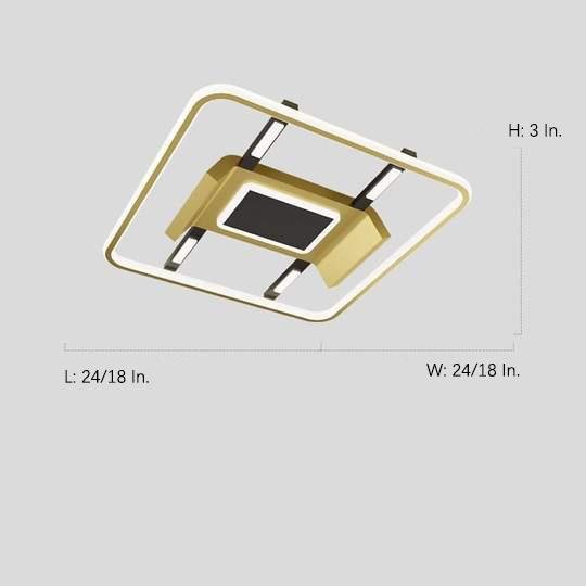 Modern Square LED Geometric Ceiling Light Dimmable Flush Mount Fixture for Home
