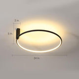 Abstract Double Circle LED Flush Mount Ceiling Light Modern Metal Bedroom Lighting Fixture