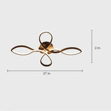 Modern Artistic Flower Shape LED Ceiling Light Dimmable Wave Flush Mount Fixture for Home