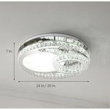 Modern Crystal LED Ceiling Light Overlapping Circles Stainless Steel Flush Mount Lighting