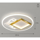 Modern Geometric Square Pattern Metal LED Flush Mount Ceiling Light Fixture