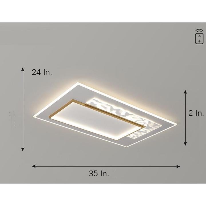 Modern Geometric Square Pattern Metal LED Flush Mount Ceiling Light Fixture
