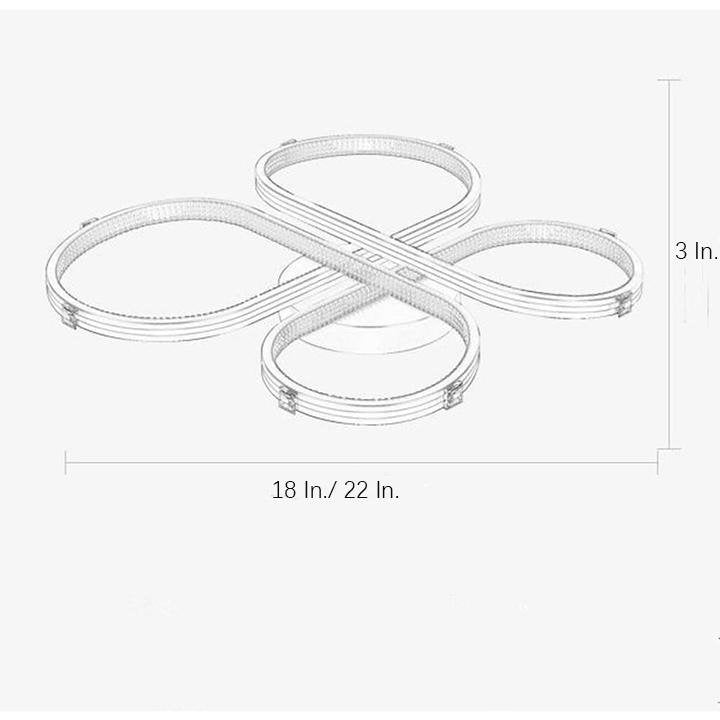 Modern Geometric Circle Flower LED Flush Mount Ceiling Light Dimmable Artistic Fixture
