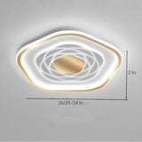 Modern Hexagonal Abstract LED Flush Mount Ceiling Light Geometric Acrylic Fixture for Bedroom