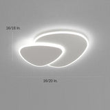 Modern White Geometric Dimmable LED Flush Mount Ceiling Light for Living Room